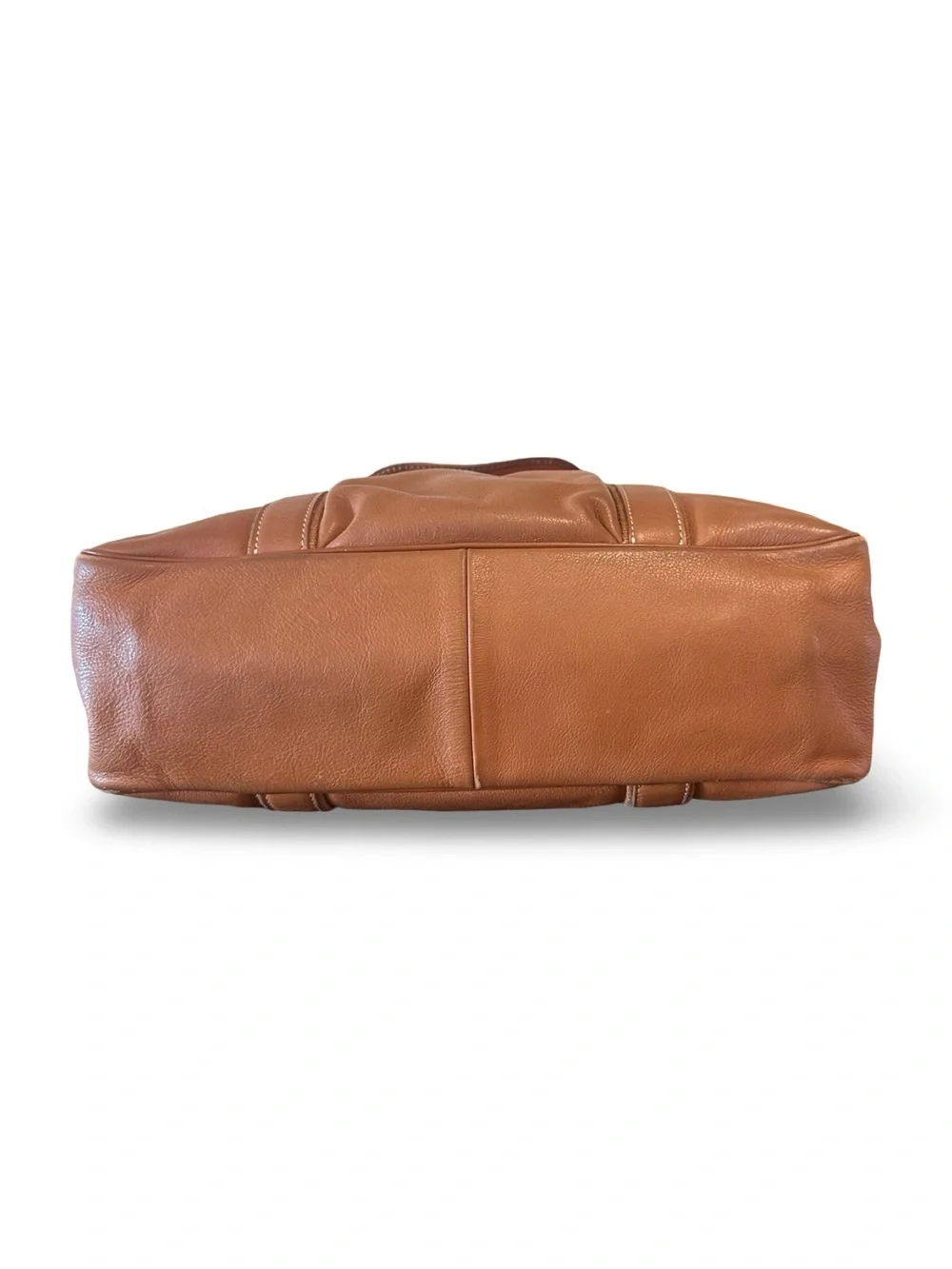 Longchamp Vintage Brown Leather Top Handle Tote Bag